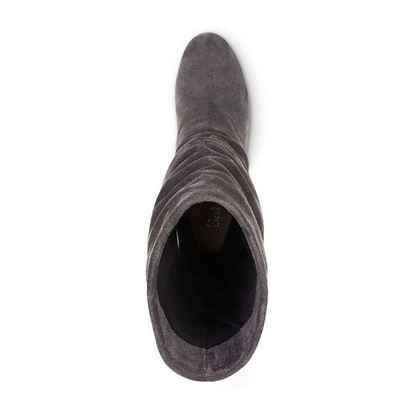 SPLENDID Womens Gray Phyllis Round Toe Block Heel Slip On Leather Slouch Boot 6 - Picture 3 of 4